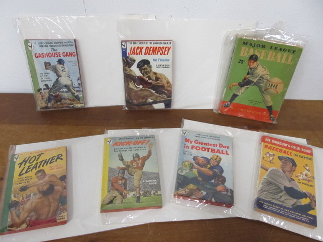 lot 156 image: 7 Vintage 1940s Sports Themed Paperback Books