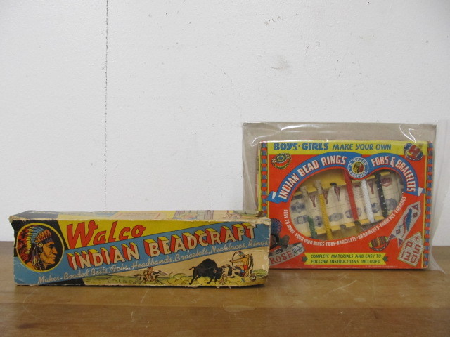 lot 159 image: Vintage 1930s Walco Indian Bead Craft Jewelry Making Toy Set