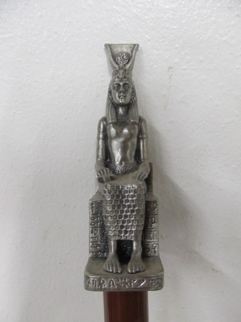 lot 164 image: Signed Egyptian Pharaoh Handle Walking Stick