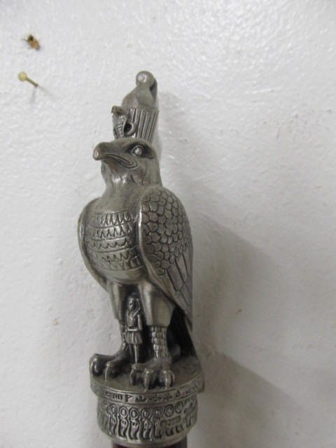 lot 165 image: Signed Egyptian Eagle Handle Walking Stick