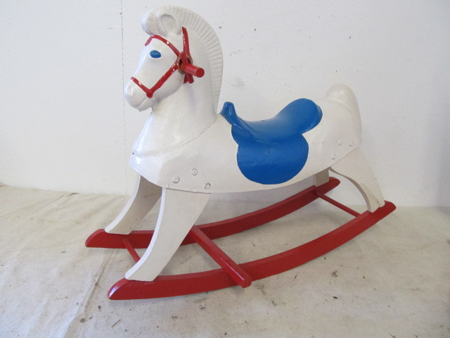 lot 20 image: Vintage Painted Childs Rocking Horse