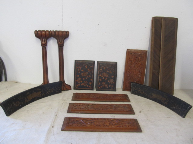 lot 22 image: Lot of Antique Wooden Architectural & Furniture Panels etc