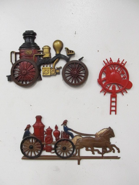 lot 115 image: Vintage Firefighting Metal Wall Plaques