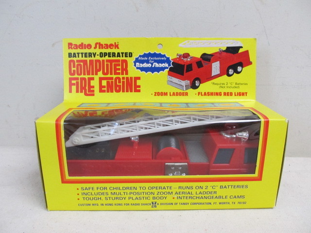 lot 126 image: Vintage Radio Shack Battery Operated Computer Fire Engine Toy - NEW IN BOX