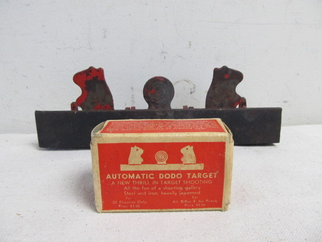 lot 3 image: Orig Vintage 1930s-40s CROSMAN Shooting Gallery DODO TARGET wFull Ammo Box