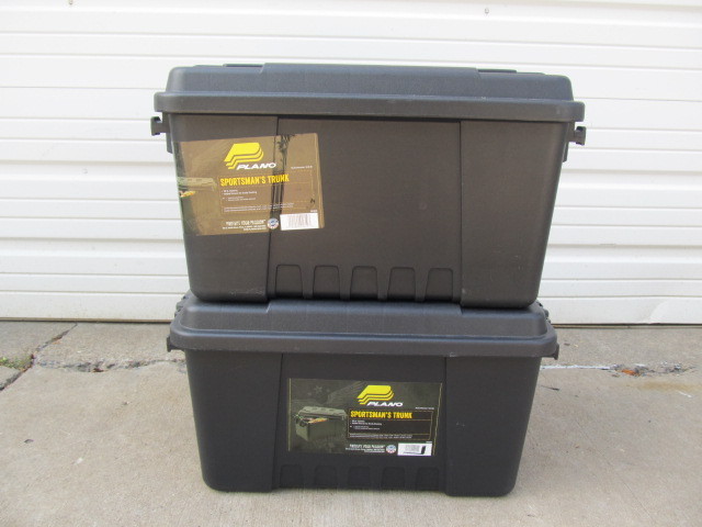 lot 50 image: Set of 2 Like-New PLANO Sportsmans Trunk Storage Bin
