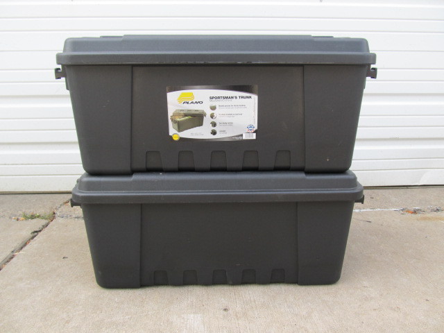 lot 52 image: Set of 2 Like-New PLANO Sportsmans Trunk Storage Bin