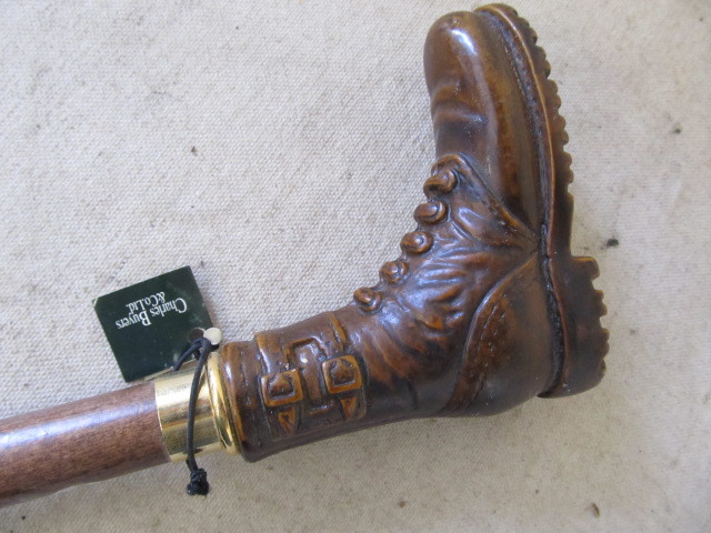 lot 66 image: Charles Buyers HIKING BOOT Figural Walking StickCane