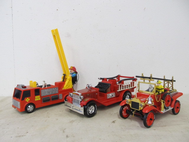 lot 177 image: 3 Vintage 80s Fire Engine Toys - Excellent