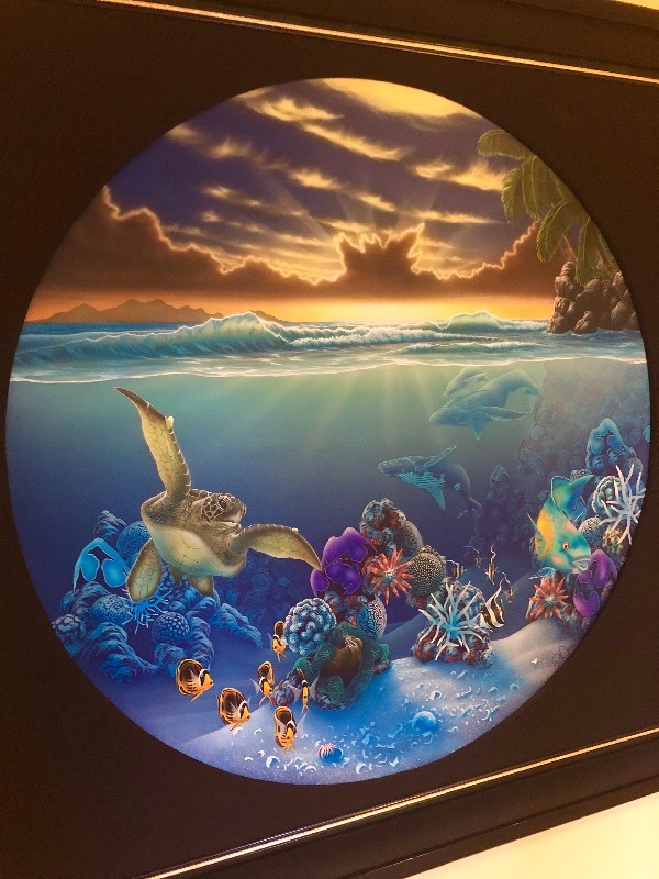 lot 132 image: Monumental Original DALE ZARRELLA Hawaiian Sea Life Sunrise Painting