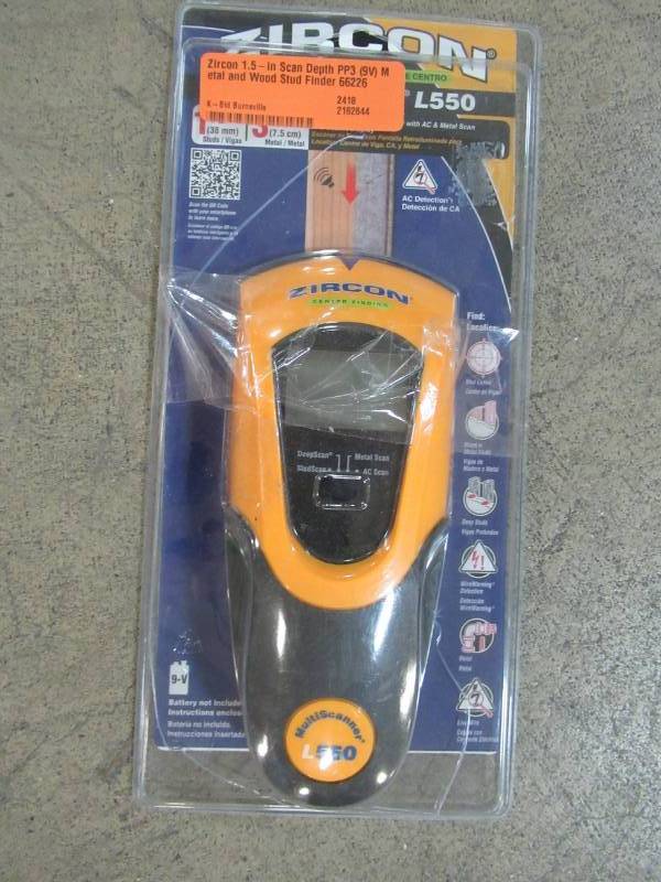 lot 57 image: ZIRCON 1.5-IN SCAN DEPTH PP3 (9V) METAL AND WOOD STUD FINDER