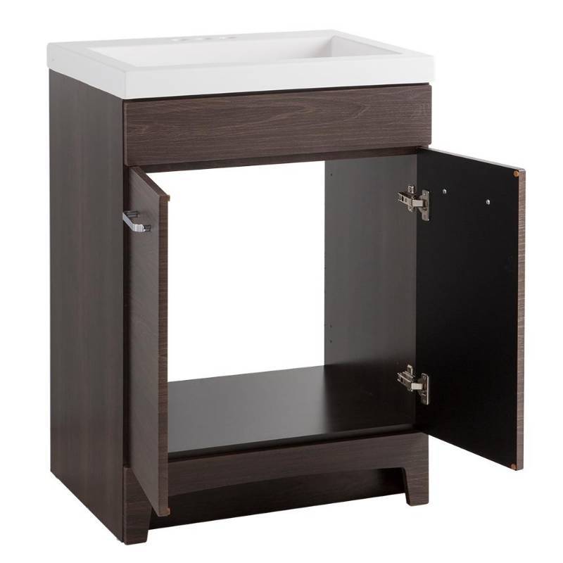 lot 13 image: GLACIER BAY STANCLIFF VANITY IN ELM EMBER WITH TOP, BASIN & MIRROR