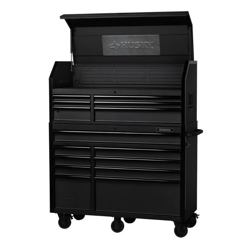 lot 24 image: HUSKY 52 IN. 15-DRAWER INDUSTRIAL TOOL CHEST AND CABINET COMBO
