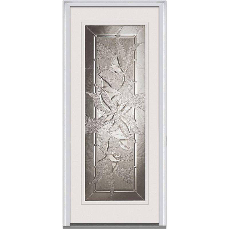 lot 29 image: MMI DOOR 36 IN. X 80 IN. LASTING IMPRESSIONS LEFT-HAND FULL LITE DECORATIVE CLASSIC PRIMED FIBERGLASS SMOOTH PREHUNG FRONT DOOR