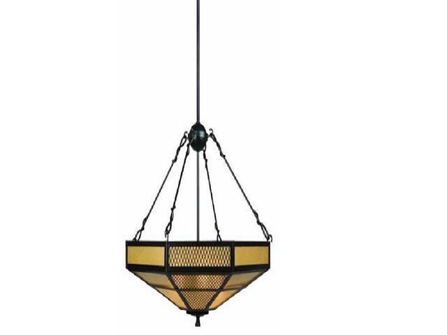 lot 66 image: HAMPTON BAY LYNDEN 4 LIGHT MAYA BRONZE BOWL PENDANT