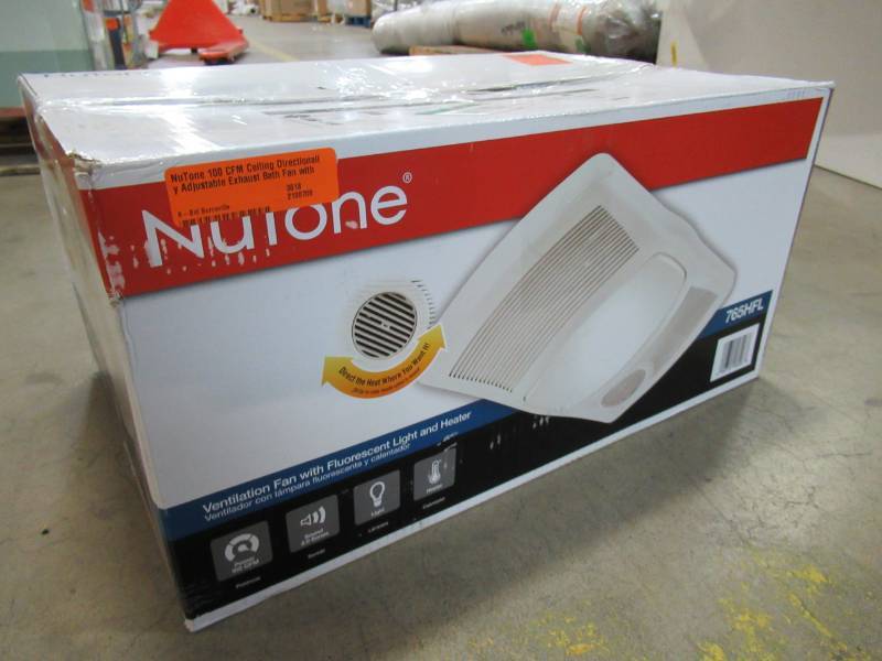 lot 127 image: NUTONE 100 CFM CEILING DIRECTIONALLY ADJUSTABLE EXHAUST BATH FAN WITH LIGHT AND 1500-WATT HEATER