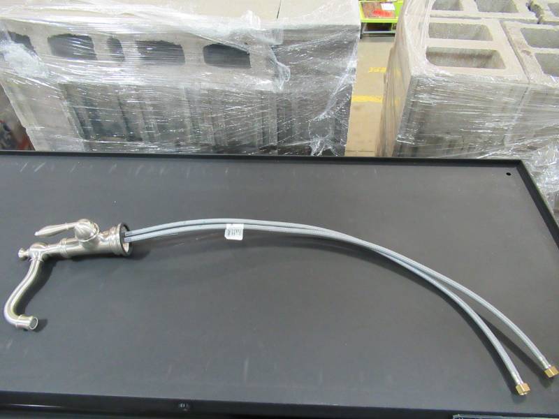 lot 129 image: MOEN WEYMOUTH SINGLE HOLE 1-HANDLE HIGH-ARC BATHROOM FAUCET IN BRUSHED NICKEL