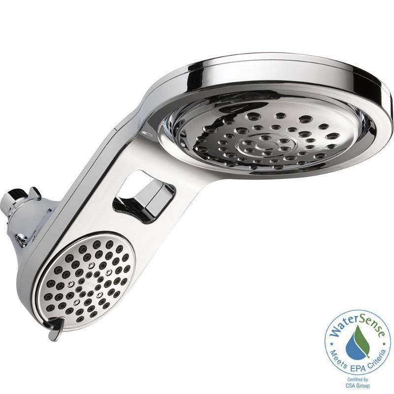 lot 138 image: DELTA HYDRORAIN 2-IN-1 5-SPRAY 7-78 IN. FIXED SHOWER HEAD IN CHROME
