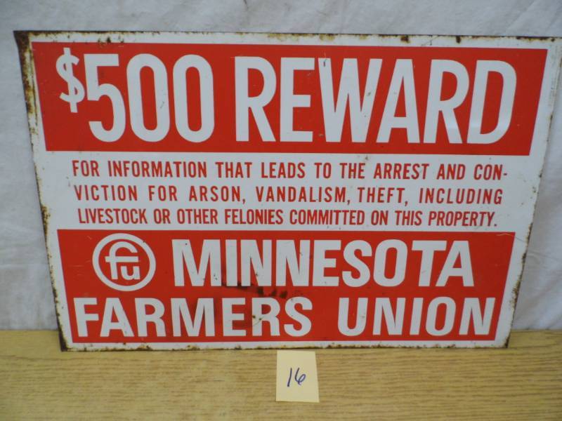 lot 16 image: Metal Reward Sign