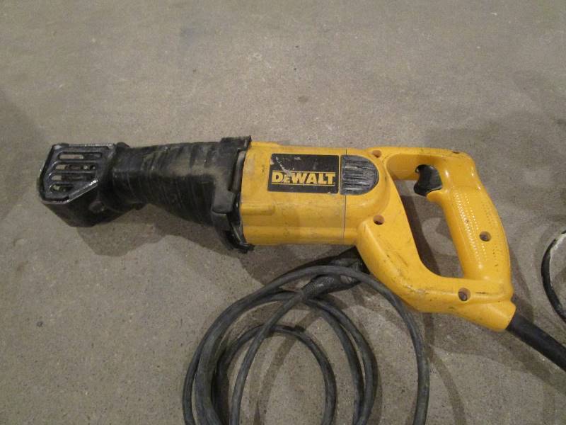 lot 138 image: DeWalt Sawzall, Black & Decker Drill, Caulk Gun