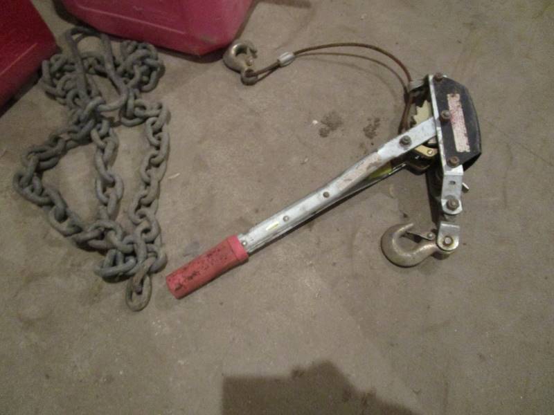 lot 316 image: (2) Gas Jugs, Winch, Chain