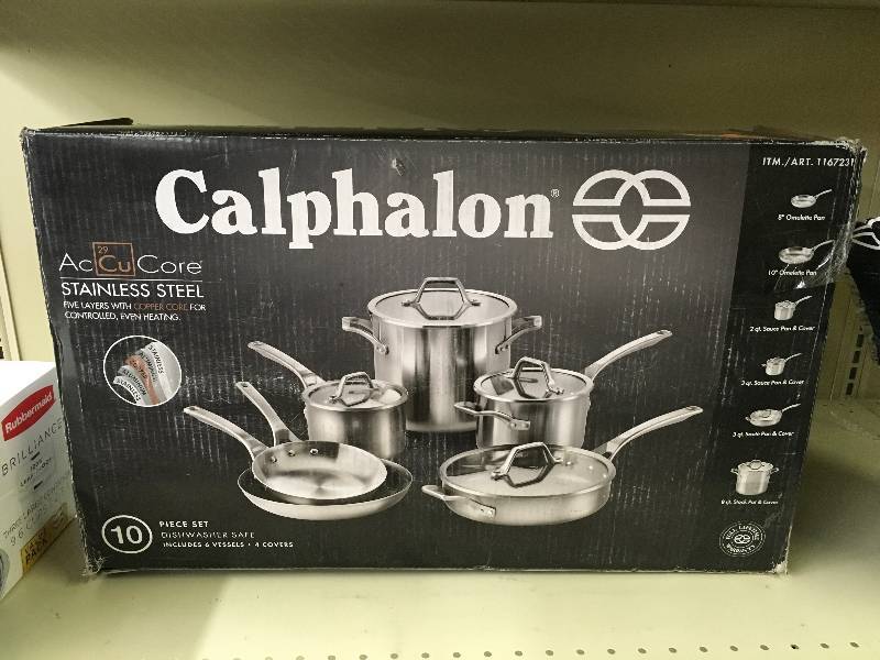 Calphalon 10PC Stainless Steel, Retail $299.99