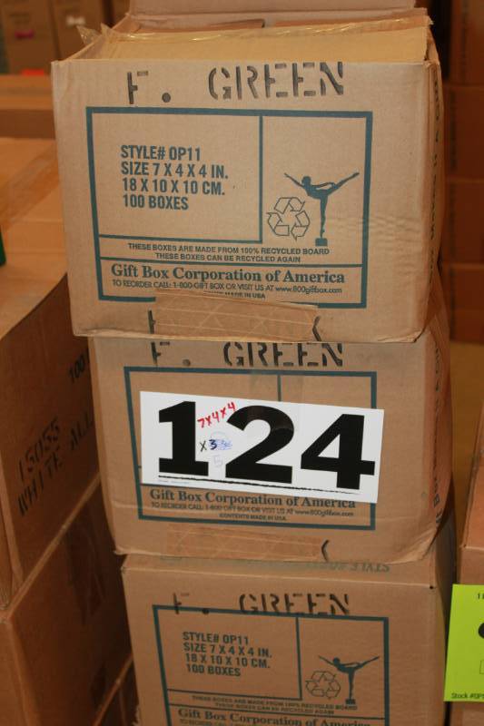500 Green Gift Boxes (7 x 4 x 4)