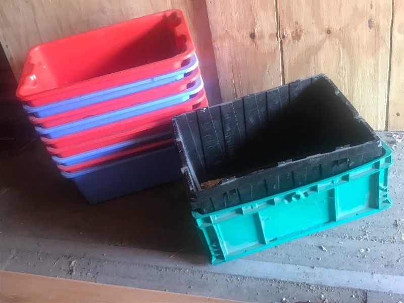 lot 42 image: Lot Of (11) Assorted Storage Totes