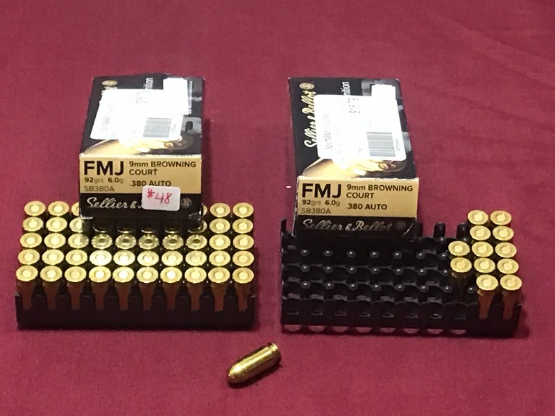 lot 48 image: (63) Rounds Sellier & Bellot .380-Auto