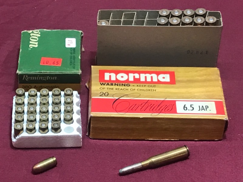 lot 68 image: (10) Rounds 6.5mm-Jap & (25) Rounds .380-Auto
