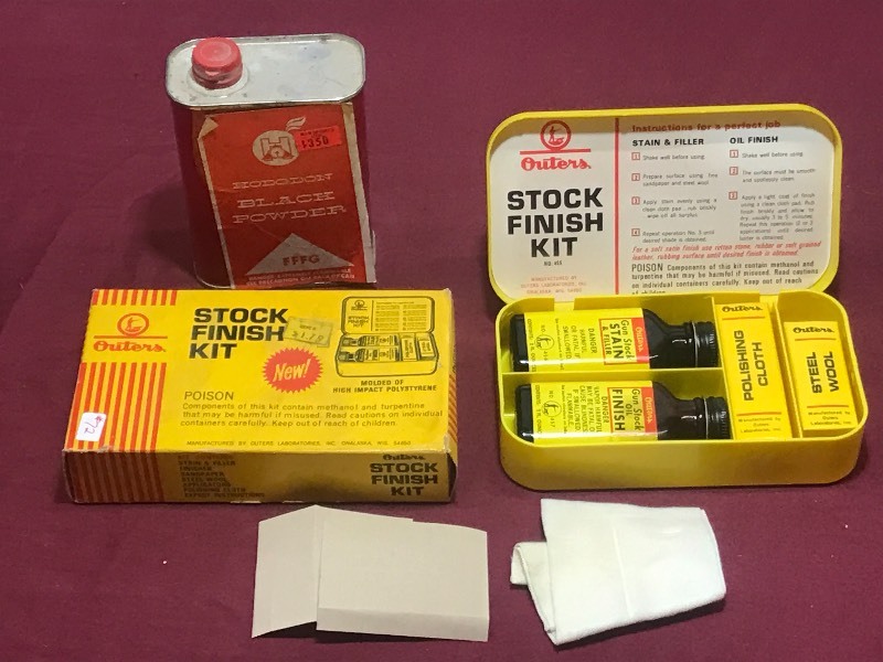 lot 72 image: Tin Of Black Powder & Stock Finish Kit