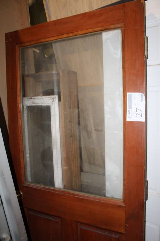 lot 27 image: Lot of (3) House Windows, Glass Window Door w Hardware