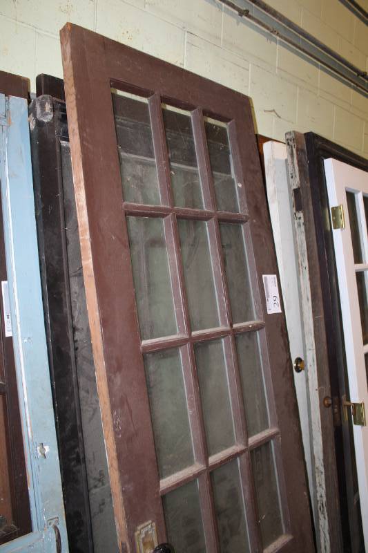 lot 29 image: Lot of (2) House Doors - 29-glass pane w Hardware, Screen Entry