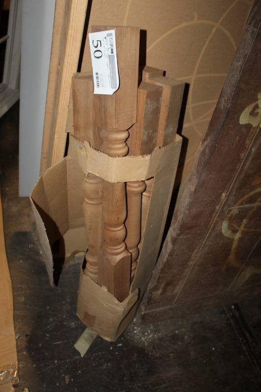 lot 50 image: Lot of (6) Cedar Wood Banisters