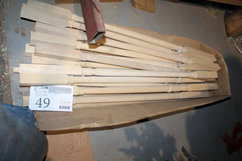 lot 49 image: Lot of (12) Poplar Wood Banisters