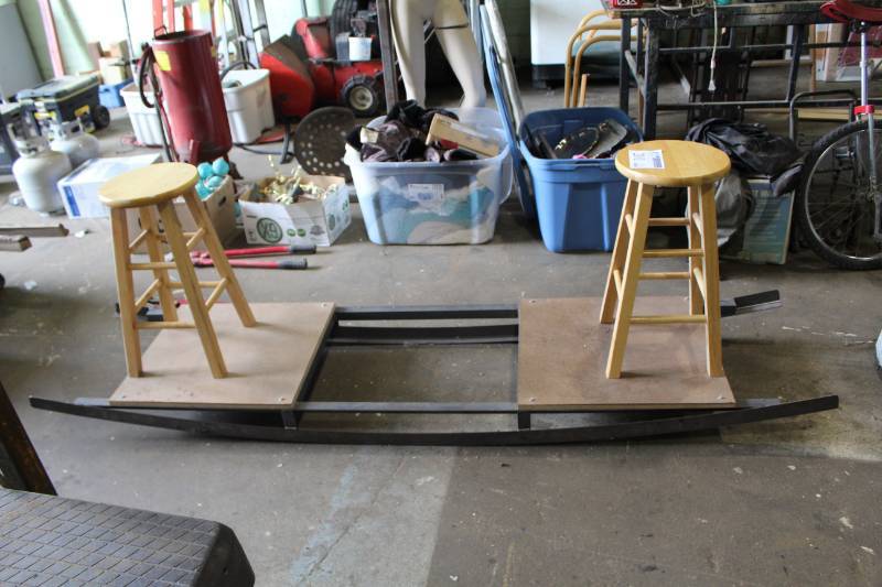 lot 201 image: Custom Teeter-Totter w Stools