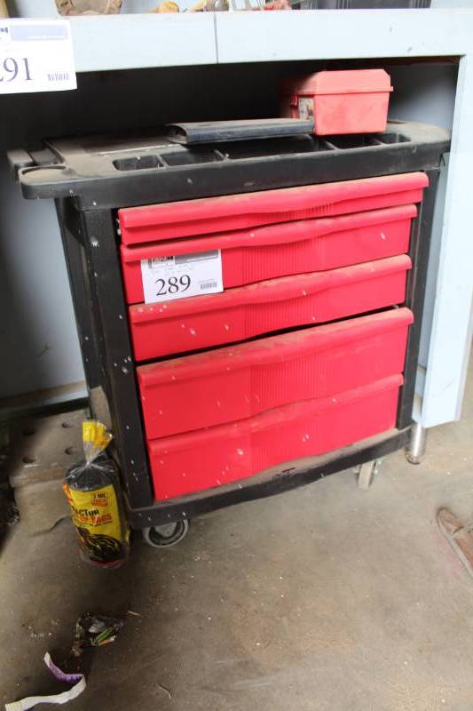 lot 289 image: Tool Cart, Pencils, Pens, Ink, And More
