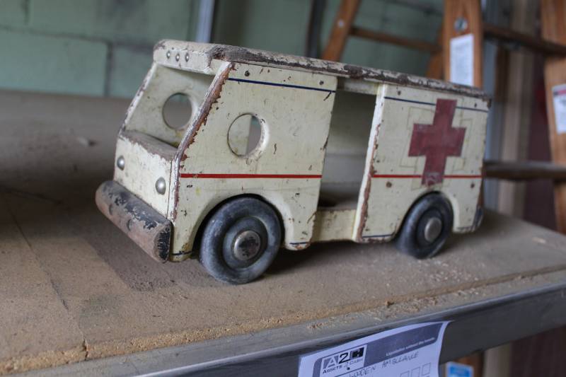 lot 339 image: Vintage Wood Ambulance