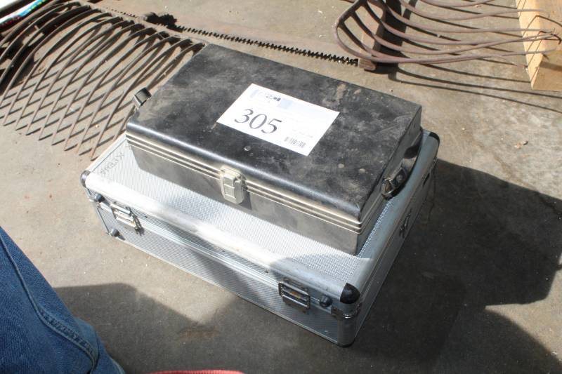 lot 305 image: Lot of (2) Road Cases, Polaroid 268 Light, Markers, Ink, And More