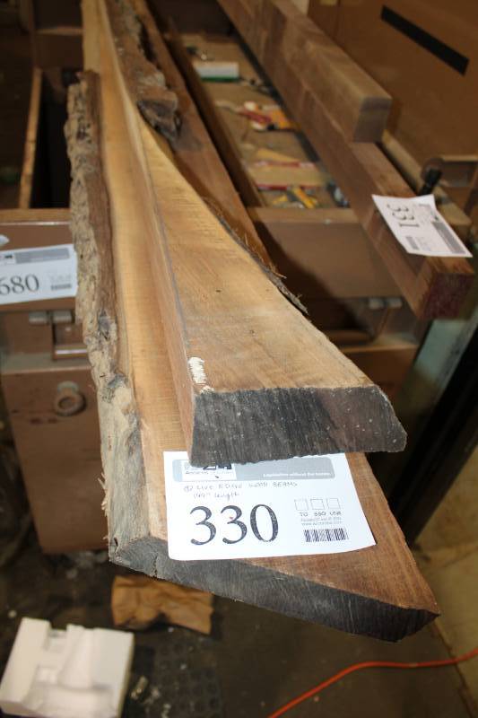 lot 330 image: Lot of (2) Live Edge Wood Beams