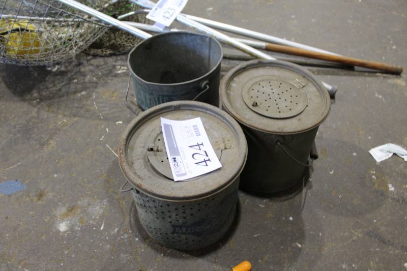 lot 424 image: Lot of (3) Fish Bait Buckets