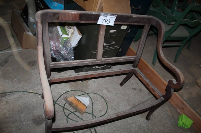 lot 793 image: Wood Bench Frame wo Seat