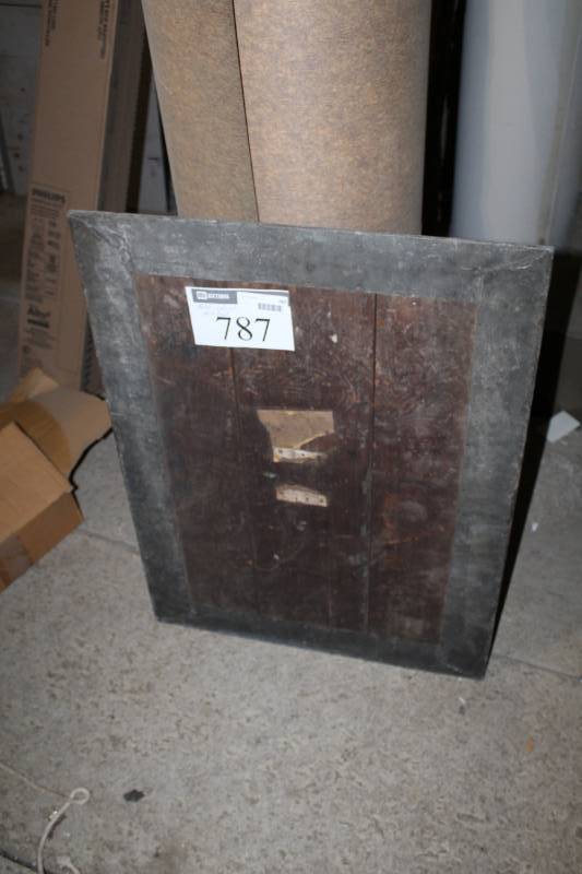 lot 787 image: Metal Reinforced Wood Panel
