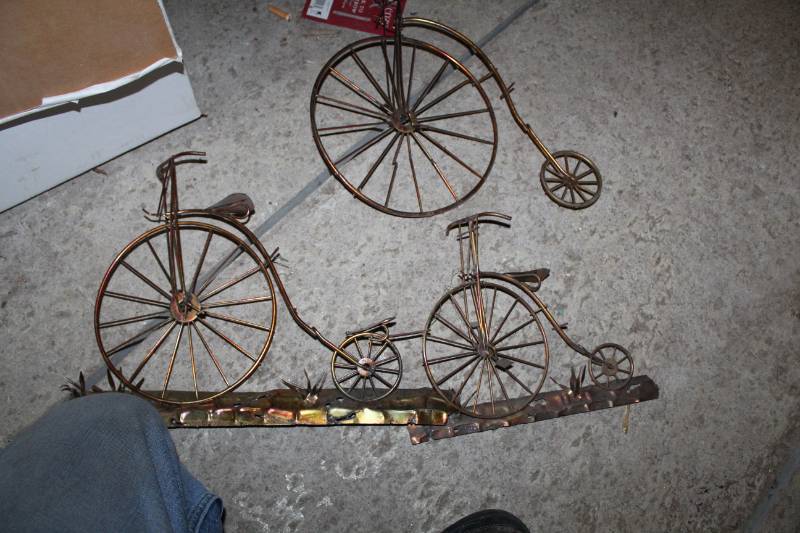 lot 809 image: Lot of (3) Decorative Wall Bikes