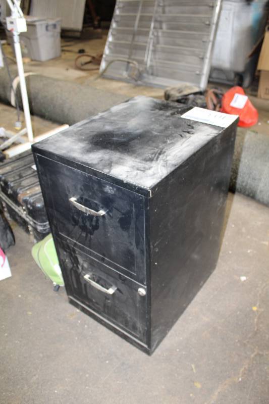lot 403 image: Metal File Cabinet w 2-Drawers, Keys