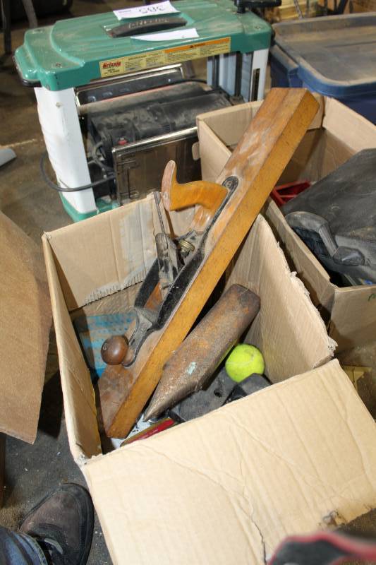 lot 392 image: Hand Tools - Ratchet, Screwdriver, Drill Bits, Wood Plane, And More