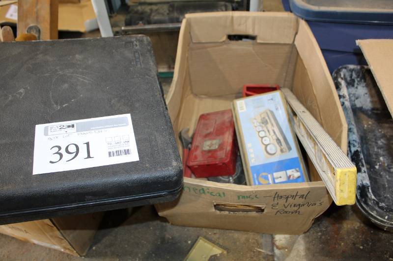 lot 391 image: Hand Tools - Hammer, Level, Screwdriver, Pliers, Drill Bits, Tool Cases, And More