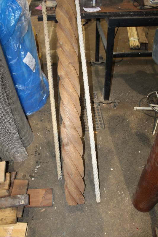 lot 465 image: Spiralling Wood Pilars