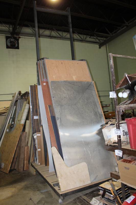 lot 536 image: Custom Rolling Material Storage Rack