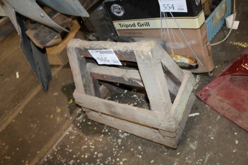lot 555 image: Lot of (2) Vintage Wood Sawhorses
